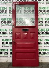 1930s WOODEN FRONT DOOR EXTERNAL EXTERIOR WOOD ANTIQUE RECLAIMED DOUBLE GLAZED