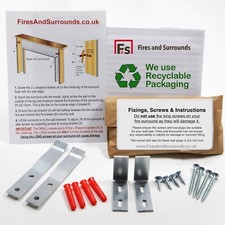 Premium Set of Fire Surround Hidden Fixing Brackets / Wood Fireplace Fitting Kit