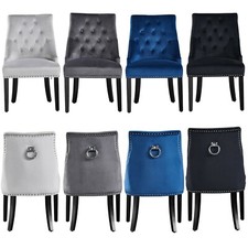 Elegant Tufted Velvet Dining Chair with Nailhead Accents - Luxury and Comfort