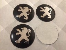 4x Stickers Peugeot Car Wheel Center Cap Hub Sticker Brand New 56mm Black Silver