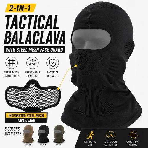 Steel mesh tactical balaclava - mesh,