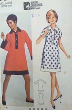 Vintage 1960s Butterick 4308 Mary Quant Dress Printed Sewing Pattern B32"