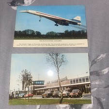 Concord aeroplane and East Midlands airport postcards  