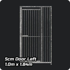 Dog Run Panel 1.0 x 1.84m - Left Door 5cm Gap - Heavy-Duty Galvanised