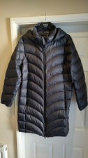 M&S mid-length feather and down puffer coat black size 20