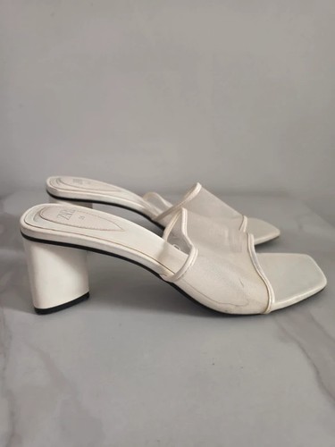 Zara cream mesh block heel - zara,