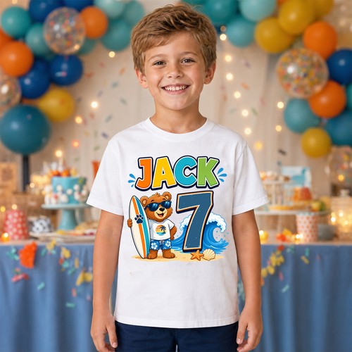 Personalised surf bear 7th - surf,
