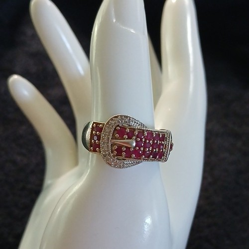 Sterling silver buckle ring - buckle,