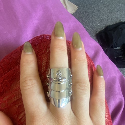 Orb ring silver tone wide - orb,