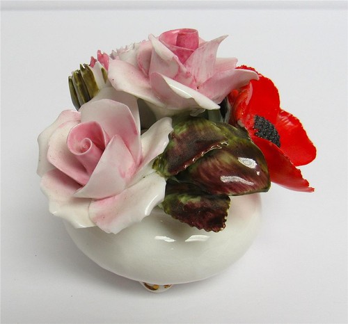 Vintage royal adderley floral - royal,