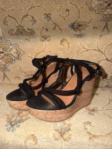 Wedge black shoes size 4 - h, m