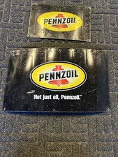 Vintage Garage,Pennzoil Signs X 2 Old, Small Metal Tin Signs