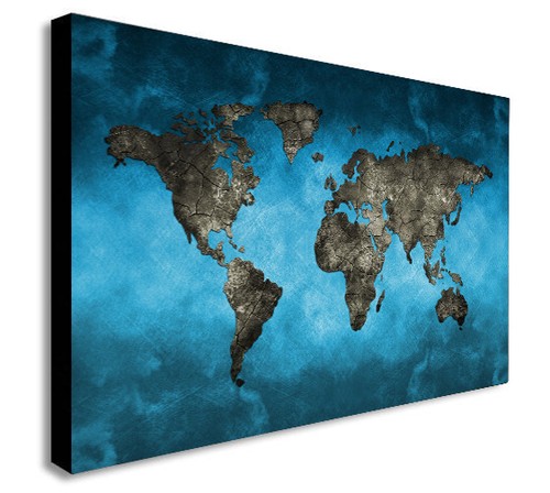 World map modern canvas wall - world,