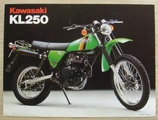 KAWASAKI KL250 Motorcycle Sales Specification Leaflet c1980  99943-1131 IX-XII