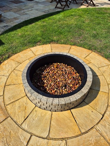 120cm round fire pit - , granite