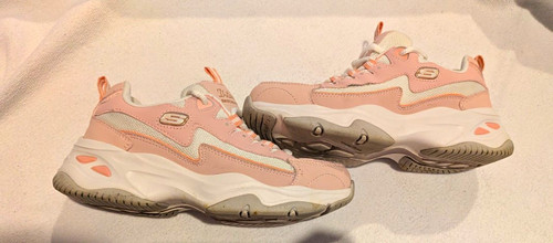 Skechers lites pink white - d'lites, pink/white