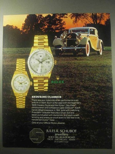 1985 rolex watch 1928 - 1985, ad