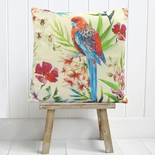 Retro parrot cushion - retro,