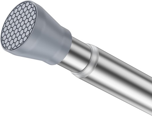 Silver shower curtain - silver, rod