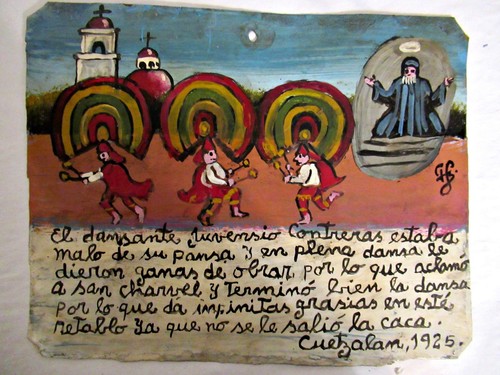 Vtg mexican tin retablo - hp,