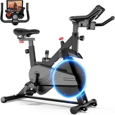 Magnetic Exercise Bike Indoor Cycling Fitness Spin Bike 136kg LCD & App Home Gym