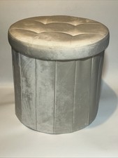 Round Fabric Pouffe Footstool