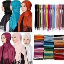 Ladies Lightweight Fashionable Plain Viscose Polyester Scarf Hijab Shawl Wrap