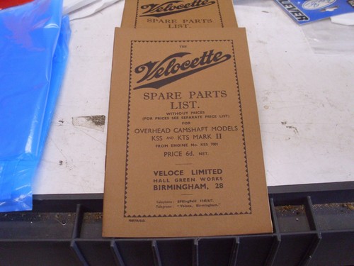 Velocette spare parts list - velocette,