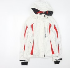 Hyra Women's White Ski Jacket M - Waterproof, Hooded