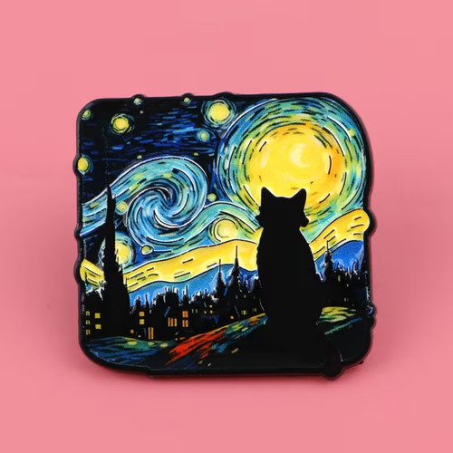 Black cat enamel - 🌌🐈,