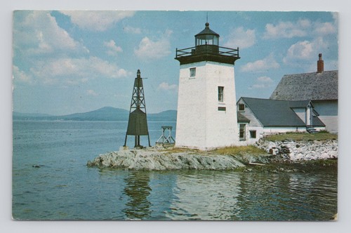 Postcard lighthouse near - postcard, ferry
