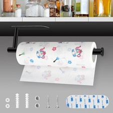 Kitchen Roll Paper Towel Holder Under Cabinet Self Adhesive and Wall Mounted