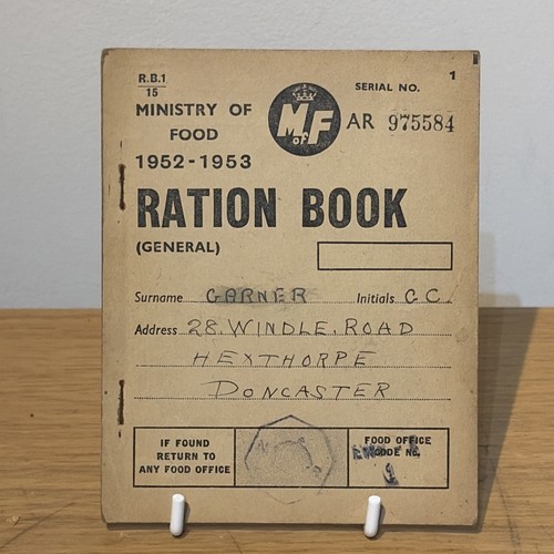 Ministry food ration book - food,