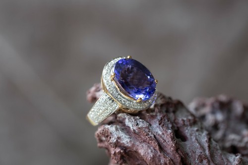 Aaa tanzanite diamond 18k - tanzanite, &