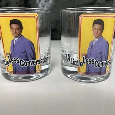 Elvis Presley 2x ‘a little less conversation’ memorabilia glasses 