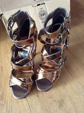 BRONZE PLATFORM SHOES 7 BNIB