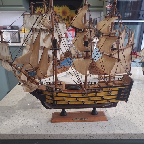 Hms victory wooden model boat - wooden,