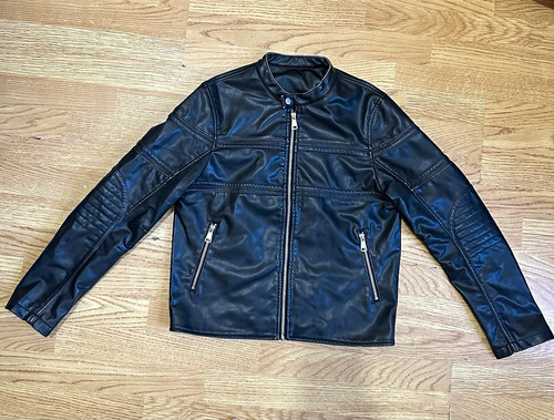 Zara men black leather biker - zara,
