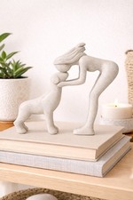 Woman and Dog Statue Love My