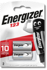 2x ENERGIZER 123 CR123 Batteries DL123 3V Lithium Battery Photo Camera CR123A
