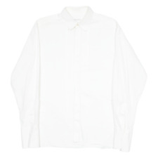 ETERNA Mens Plain Shirt White Long Sleeve L