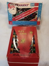 2 Boxes of 25 Vintage C-7 Christmas Lights Multi Colors  Ritz Lites & Pennant