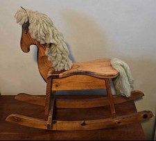 Wooden Rocking Horse with Yarn