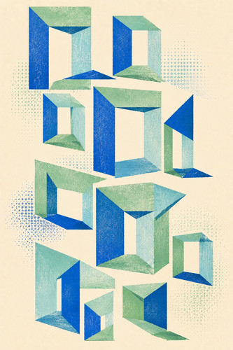 Blue mint geometric - blue,