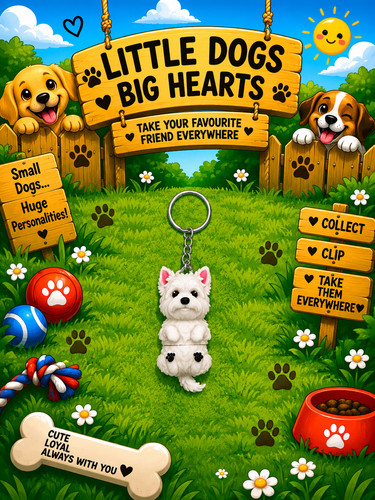 Articulated dog breed keychain - dog,