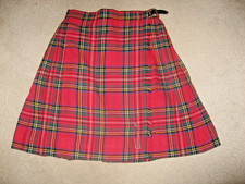 Vintage Red Tartan Kilt Skirt