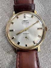 Systema Incabloc Vintage 34mm Swiss Watch 17 Jewel Manual Wind Keeps Good Time