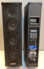ALTO 600w powered columns + ALTO LIVE8 desk, floor stands, power & spk. cables