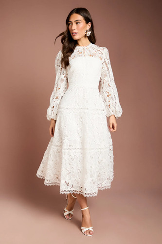 Coast ivory midi dress womens - coast,