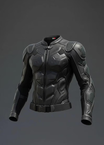 Black armoured leather - black,